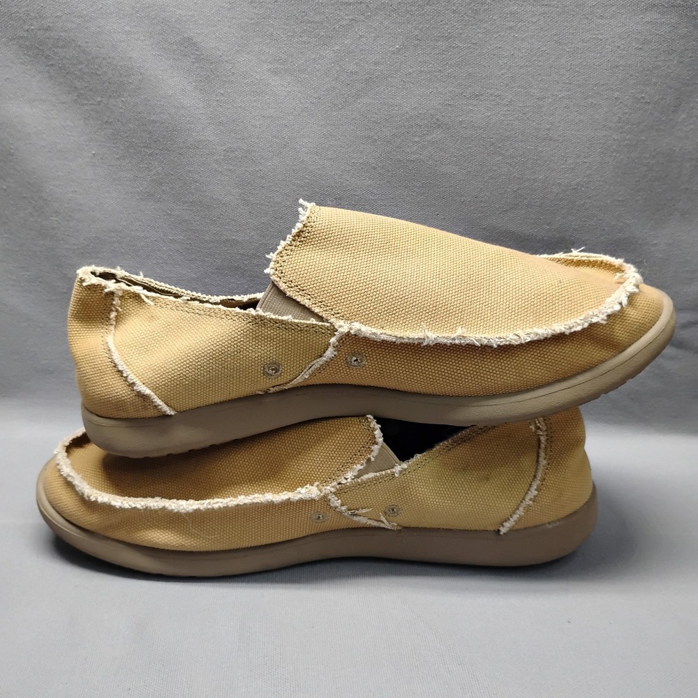 Crocs Santa Cruz Mens Khaki Canvas Slip On Loafers Size 12 - Picture 9 of 10